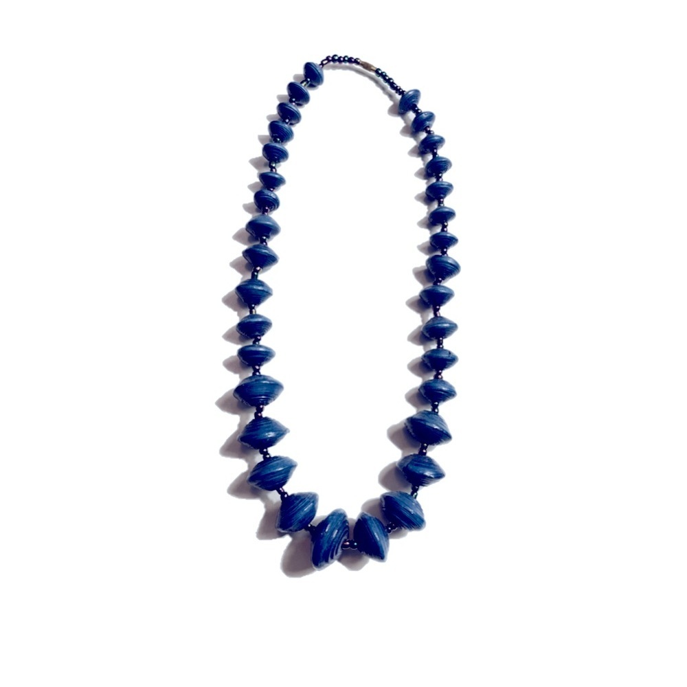 Beaded Bright Blue 11" Boho Necklace